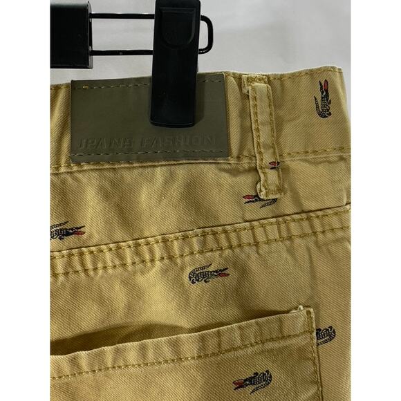 JEANS FASHION Men's Tan Alligator Print Chino Shorts SZ 34 - Picture 5 of 9